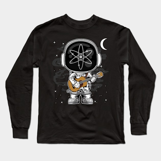 Astronaut Guitar Cosmos ATOM Coin To The Moon Crypto Token Cryptocurrency Blockchain Wallet Birthday Gift For Men Women Kids Long Sleeve T-Shirt by Thingking About